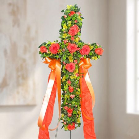 In Memorium Standing Floral Cross (WCO 06)