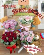 Image 13: 🌸 You're Beary Special!! 🌸 Celebrate any occasions with our Limited Time Offer 💐 Our stunning roses with a teddy bear hugging it. It's now available starting from $70!😍 Product code : BQP44 🉑FREE delivery from 9-6pm! Brighten someone’s day. ✨ Don’t miss out—promo starts TODAY!! 💝 #freemanflorist #bearbouquet #beararrangement #teddybear #FloralPromo #whitesands #bukitpanjangplaza #waterwaypoint #FlowerLovers #love #birthdaycelebration #youarespecial